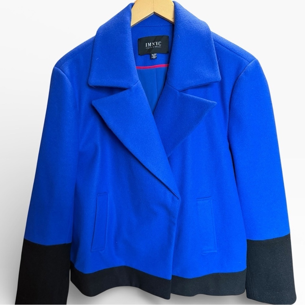 Isaac Mizrahi IMNYC Blue and Black Chic Jacket - Powerdressing Workwear Size XL